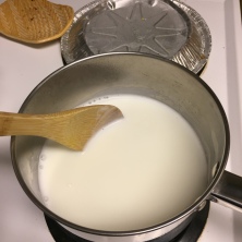 The milk is coming to a boil!
